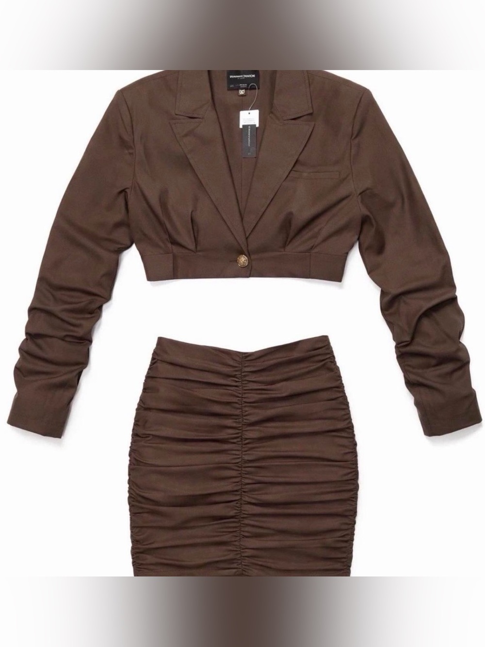 Fashion Nova Chocolate Brown skirt set